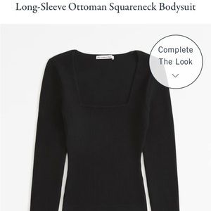 Long-Sleeve Ottoman Squareneck Bodysuit